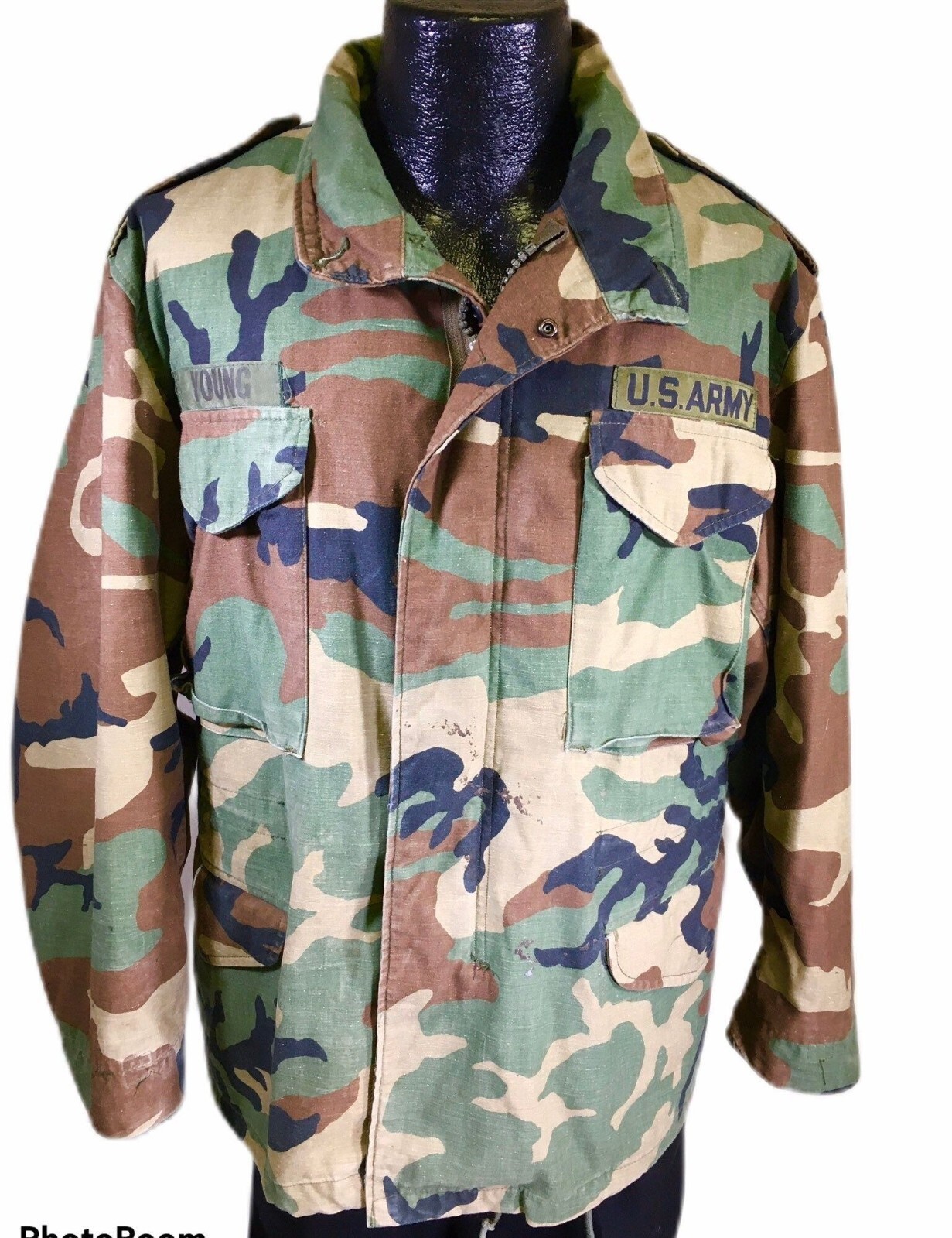 Vtg 90’s USA Military CAMOUFLAGE Combat Field Coat Army USN Cold Weather Jacket