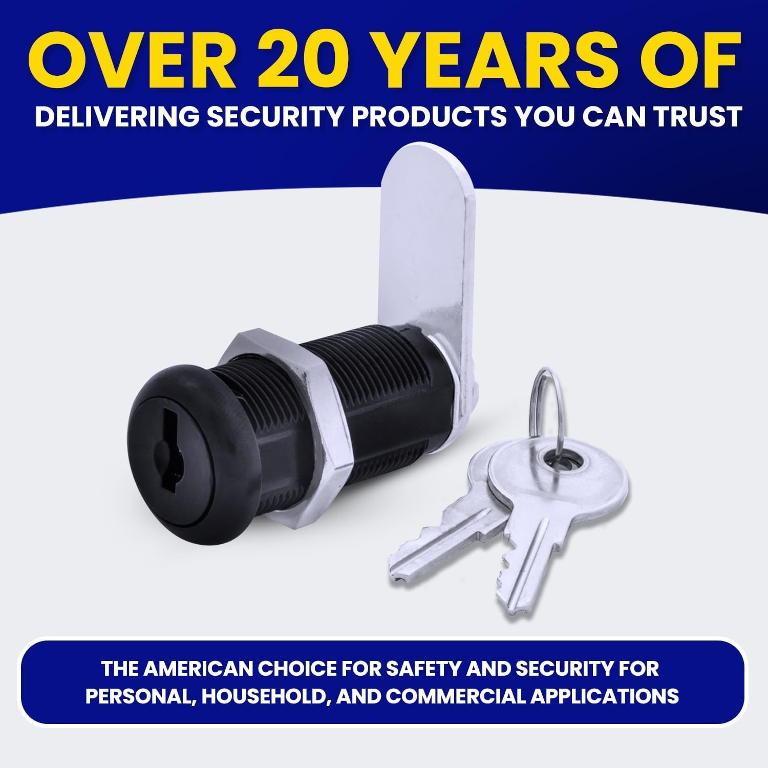 Versatile Black Disc Tumbler Lock - Keyed Different with Childproof Features