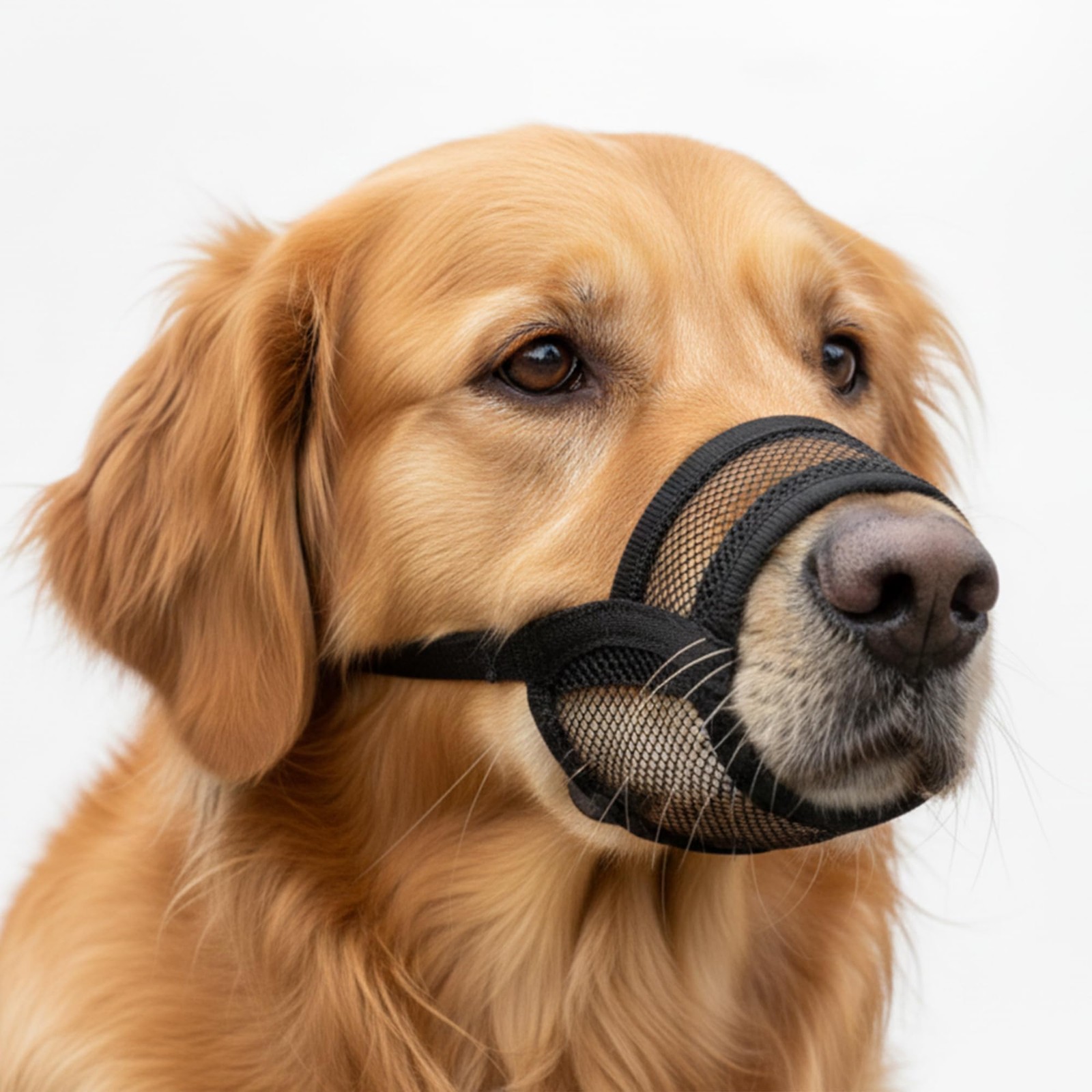 Large Breathable Air Mesh Dog Muzzle Prevent Biting Barking Chewing Panting