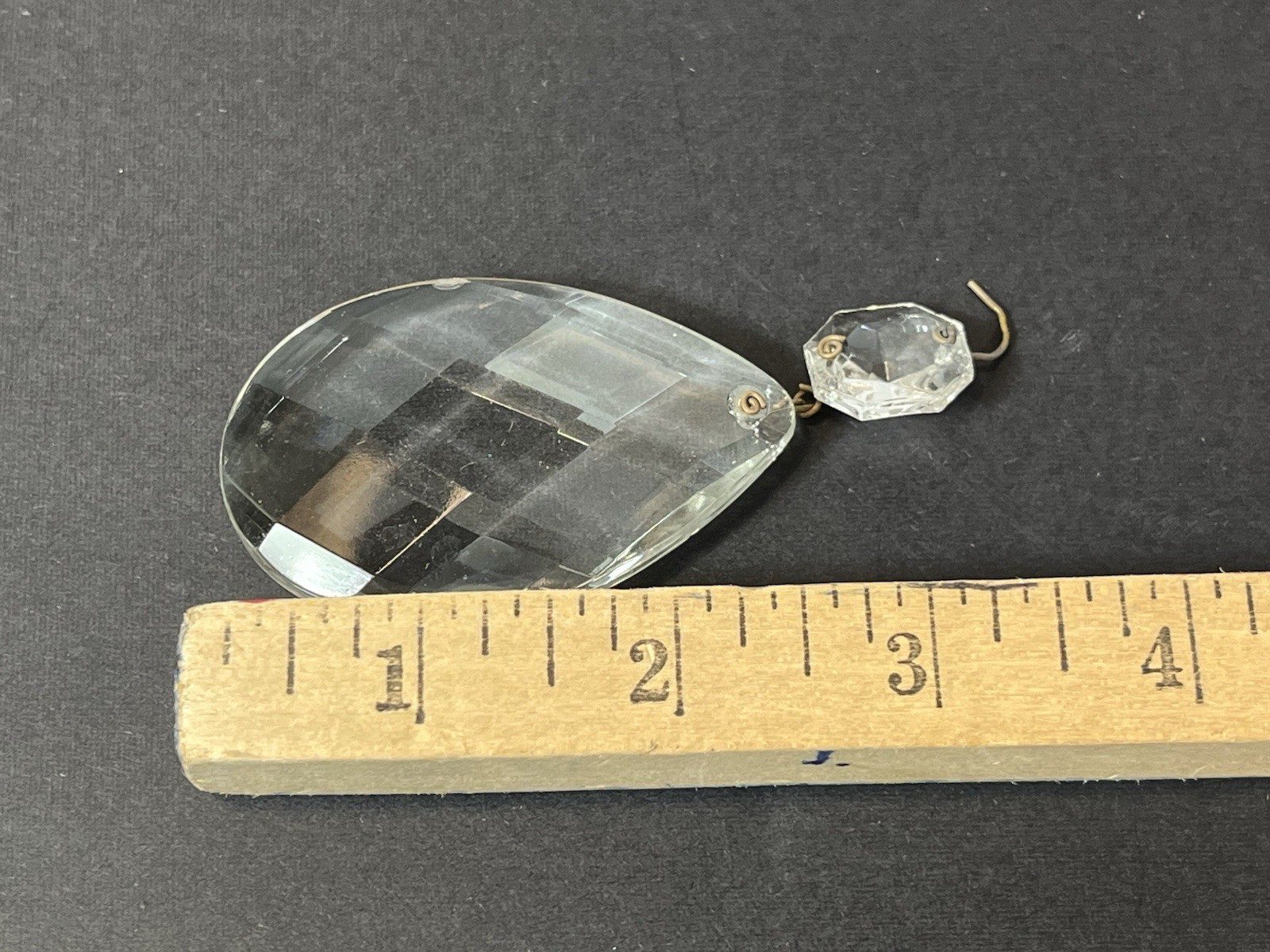 Lot 20 Vintage 2-1/2" Chandelier Crystal Teardrop Prisms Danglers w/ 3/4" Oct.