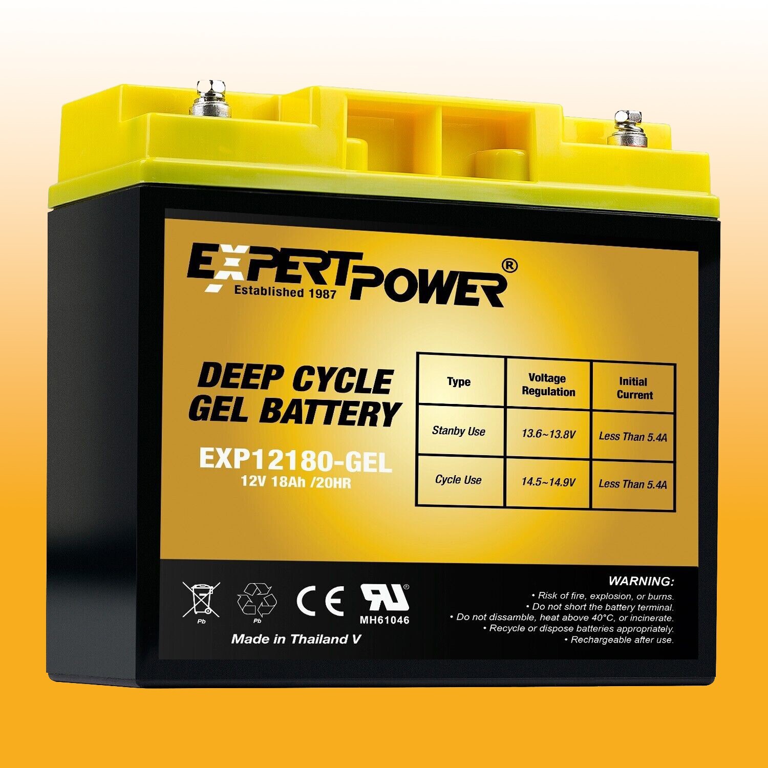 Replacement Battery 12V 18AH GEL Battery General Purpose Deep Cycle VRLA
