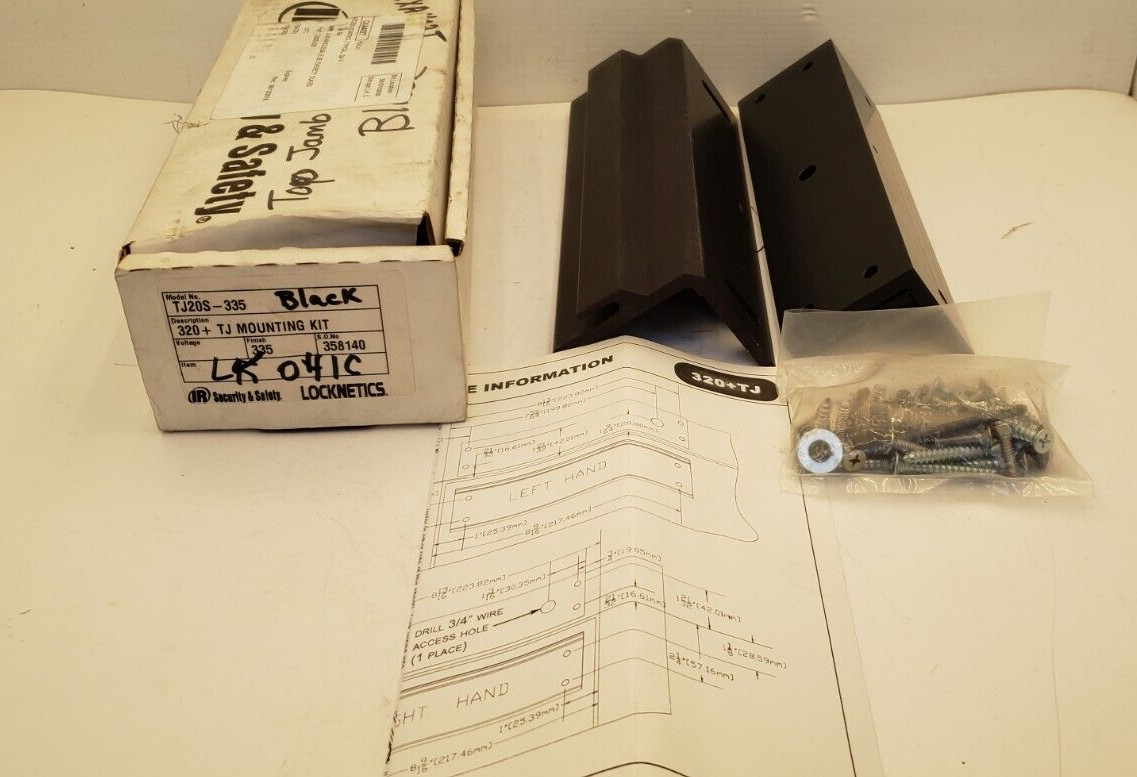 LOCKNETICS BY SCHLAGE TJ20S-335 320+TOP JAMB MOUNTING KIT, BLACK, NIB