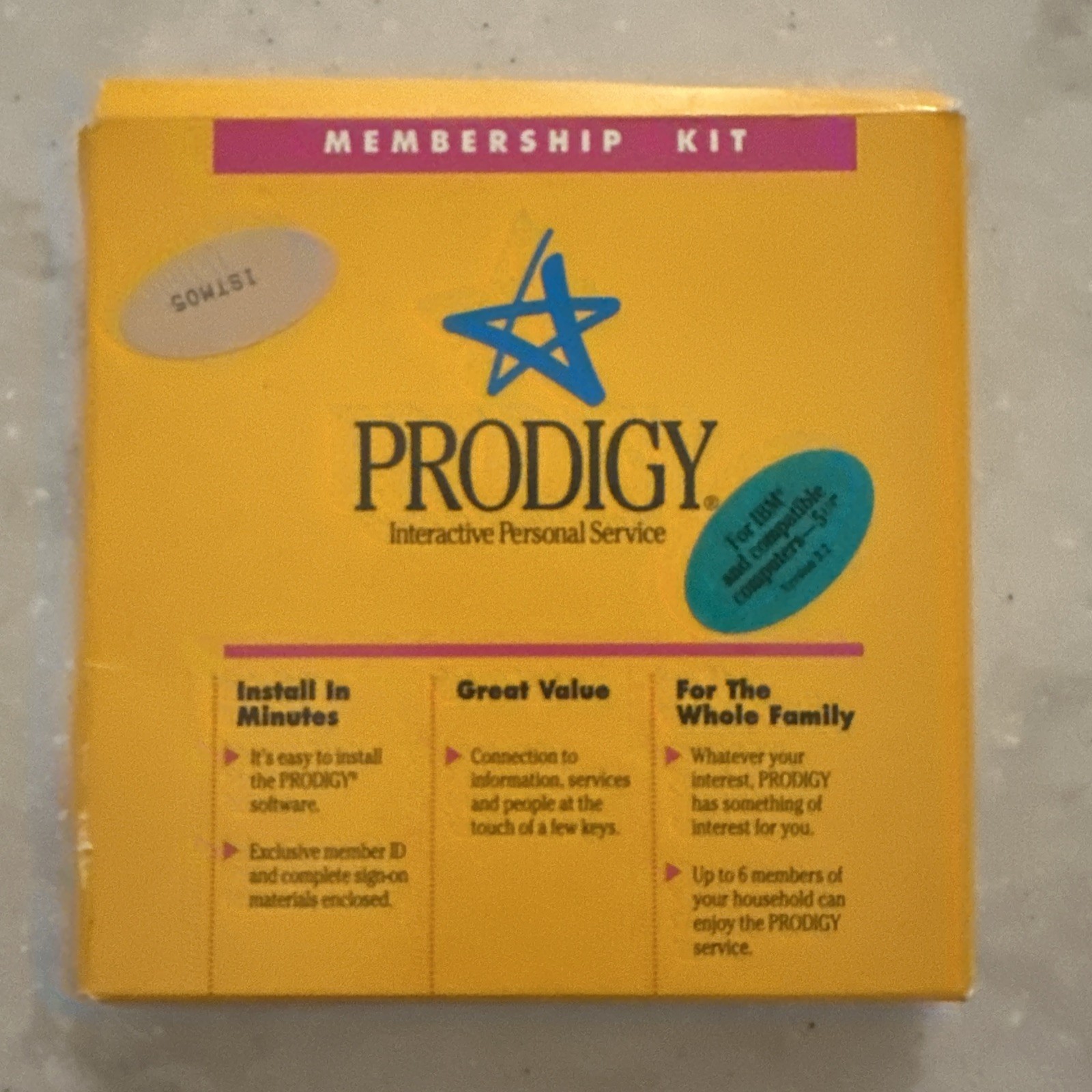 Prodigy Interactive Personal Service Start-Up Kit • IBM PC • 5¼ Floppy •Unopened