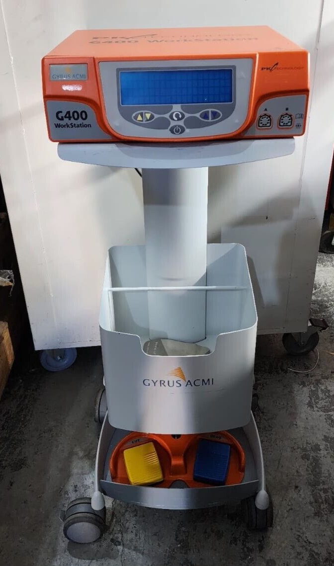 GYRUS ACMI G400 Generator P/N 777000 W/ 744010 Foot-Pedal & Cart (E862)