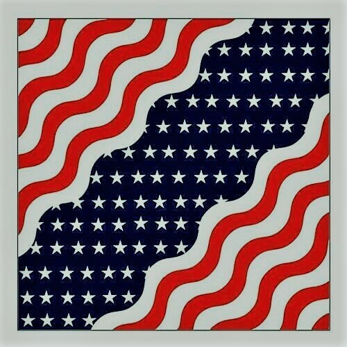 NEW USA American Wavy Flag 20" x 20" Polyester Bandanna Biker Face Covering