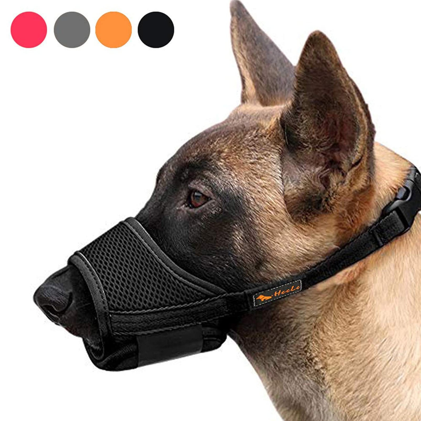 Soft Nylon Dog Muzzle for Biting, Barking, Chewing  Adjustable, Breathable