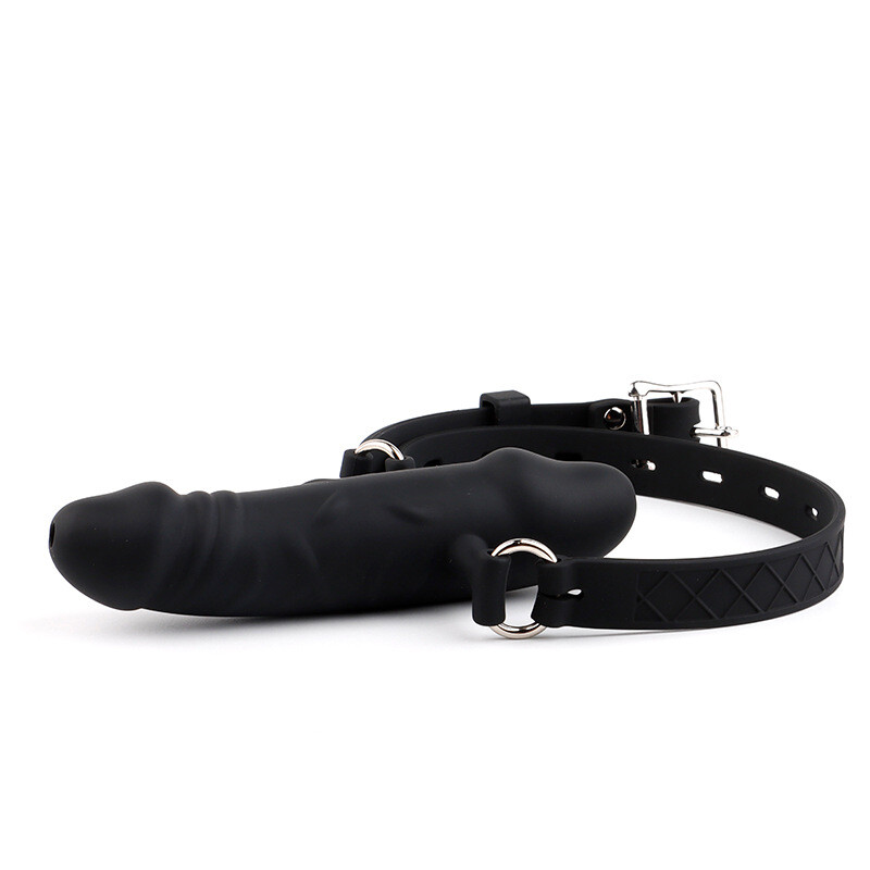 Open Mouth Gag Silicone Hollow Drool Double-Headed Oral BDSM Adults Plug Bondage