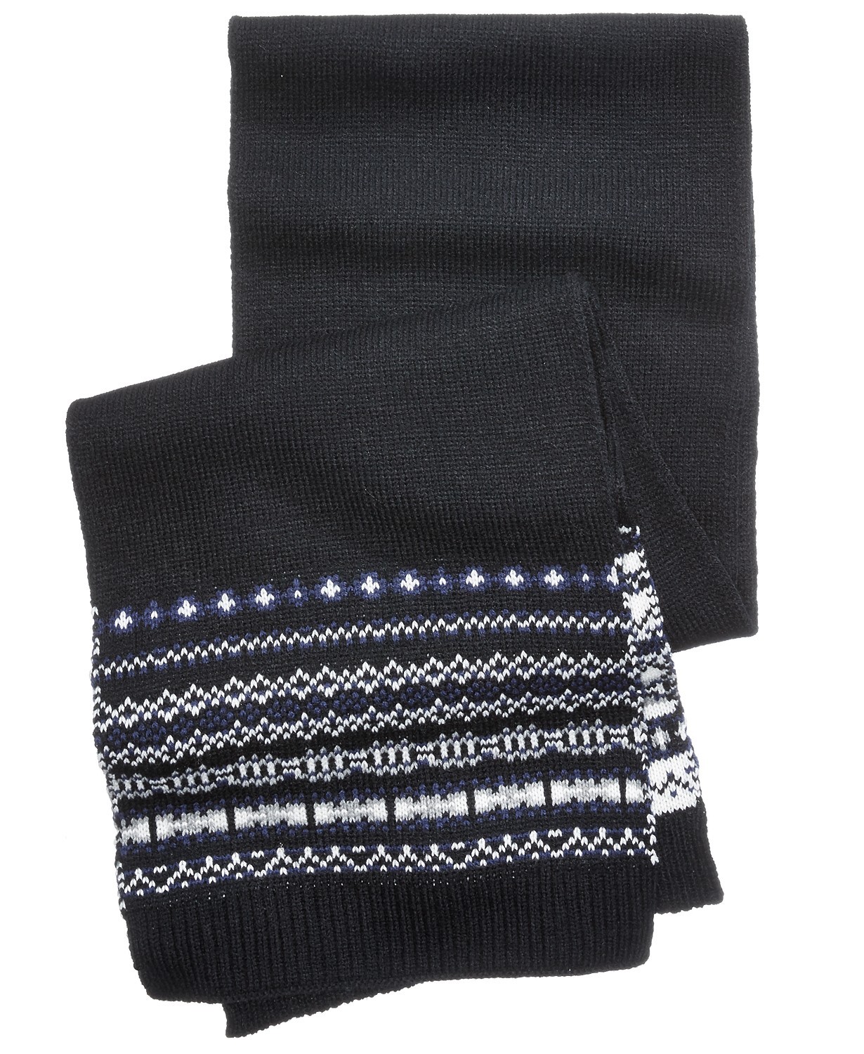 $125 Club Room Mens Unisex Black Blue Winter Warm Shawl Muffler Neck Scarf