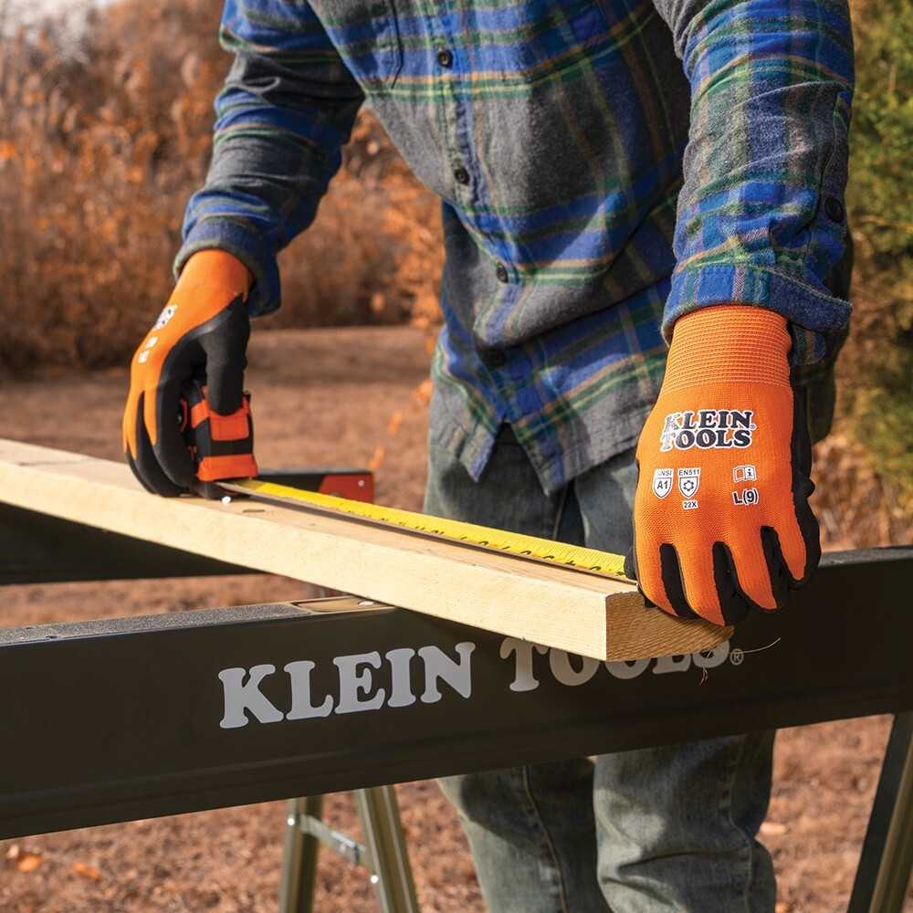 Klein Tools 60837 Winter Knit Dipped Gloves, Cut Level A1, Touchscreen, X-Large