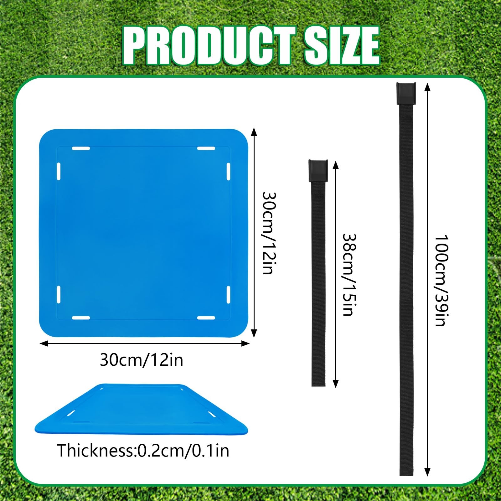 4PCS Soccer Goal Targets, 12" Sides Square with Adjustable Straps