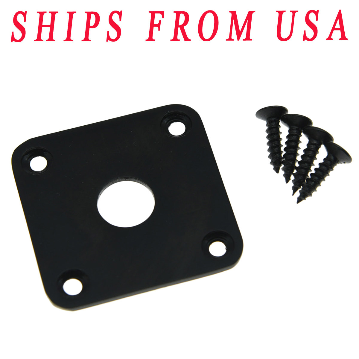 KAISH Flat Metal Jack Plate Square Jackplate for Les Paul Black