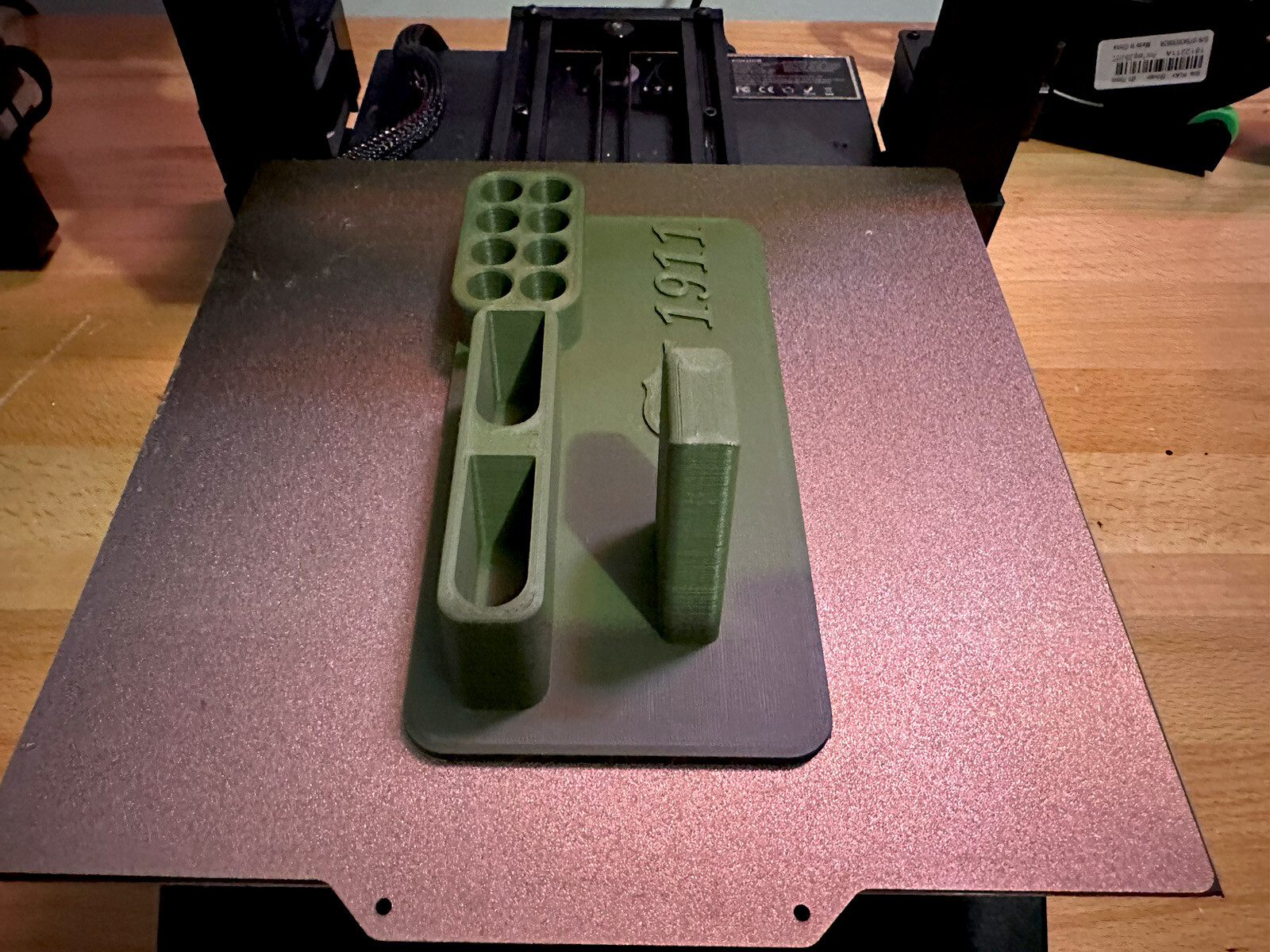 Colt 45 1911 pistol stand w Twin Mag holder. 🇺🇸 MADE FAST SHIPPING OD GREEN