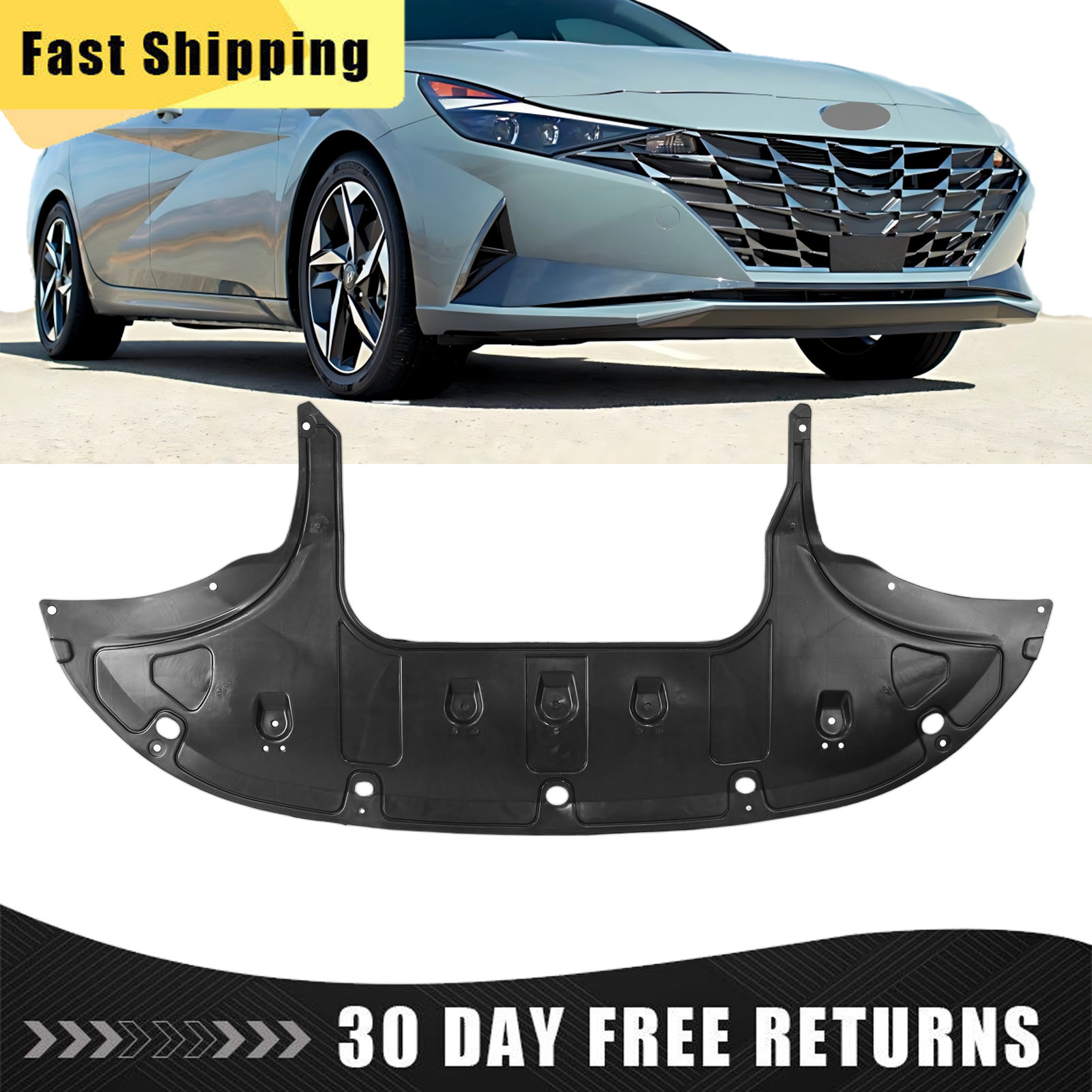 2021 2022 2023 Hyundai Elantra Splash Shield Black Front Undercar Shield 21-23