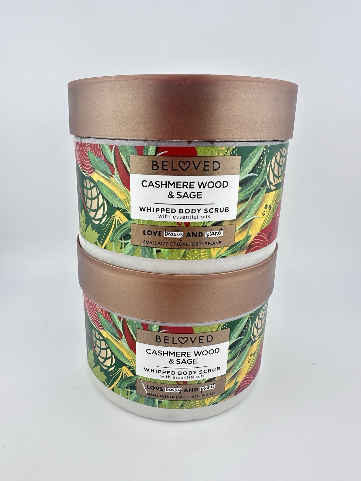 2 Pack- Beloved Vegan Whipped Body Scrub Cashmere Wood & Sage - 10 oz