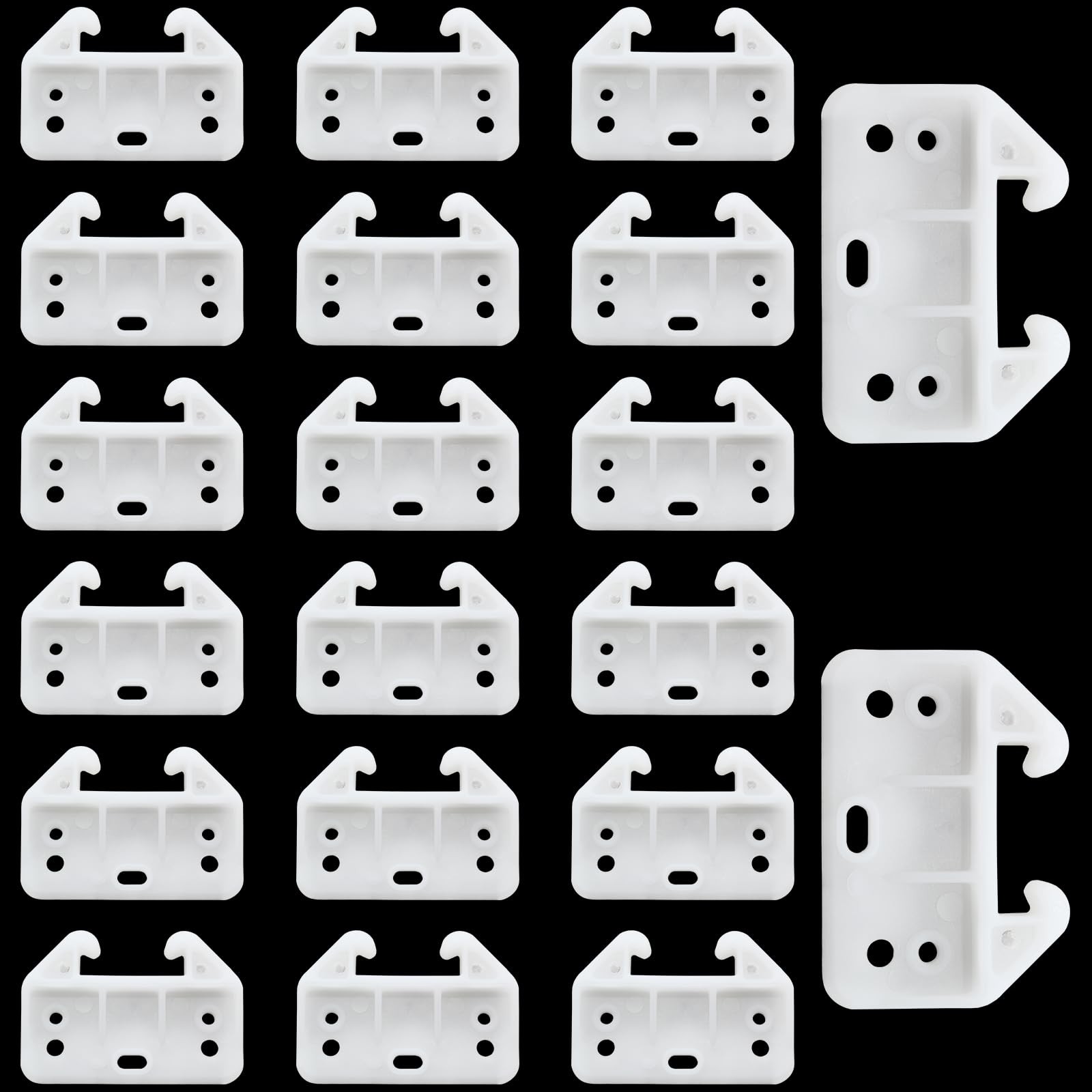 20pcs Plastic Drawer Guides, Rear Drawer Track Guide Replacement, Center Moun...