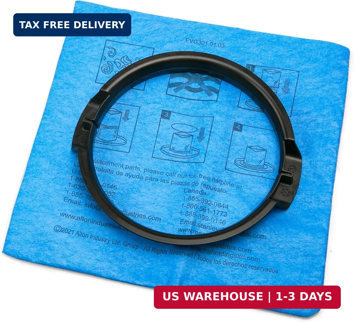 STANLEY Reusable Blue Cloth Filter with Clamp Ring 19-1500 for 5-6 Gallon Wet/Dr