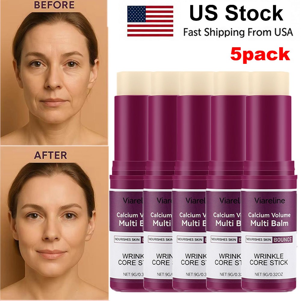 5 Pack Calcium Volume Multi Balm, Wrinkle Core Stick, Anti-aging, Hydrating Firm