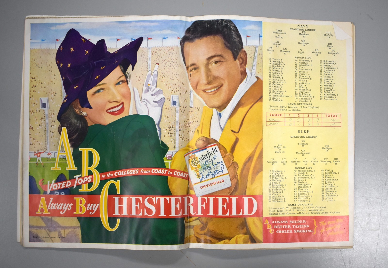 Navy vs Duke October 11th 1947 Official Game Program Baltimore Stadium