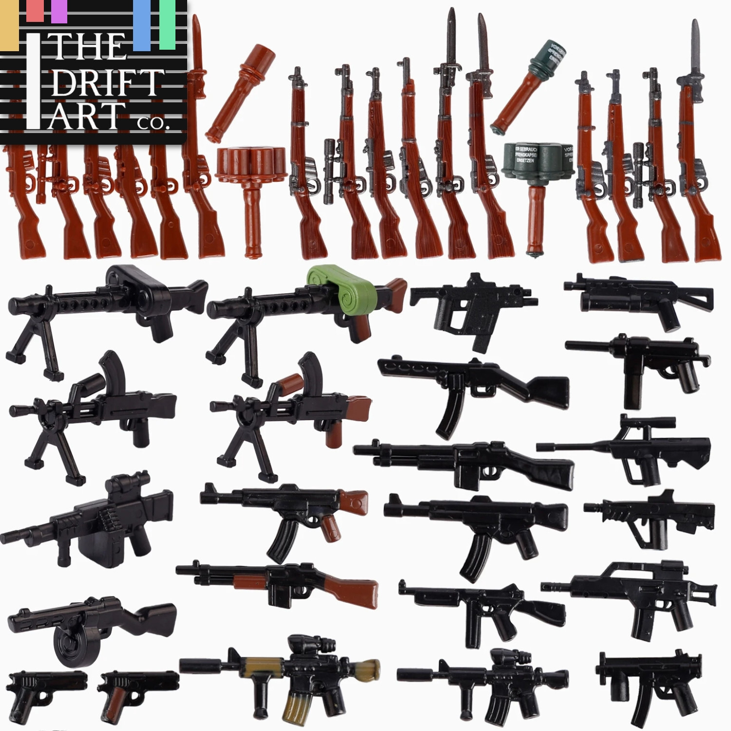 Military Soldier MOC WW2 Gun Arms 98K PPSH For LEGO Building Blocks Brick Toy