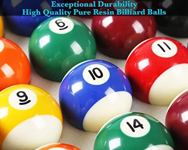 Billiard Pool Balls with Triangle Ball Rack, Standard Billiard Accessory Set