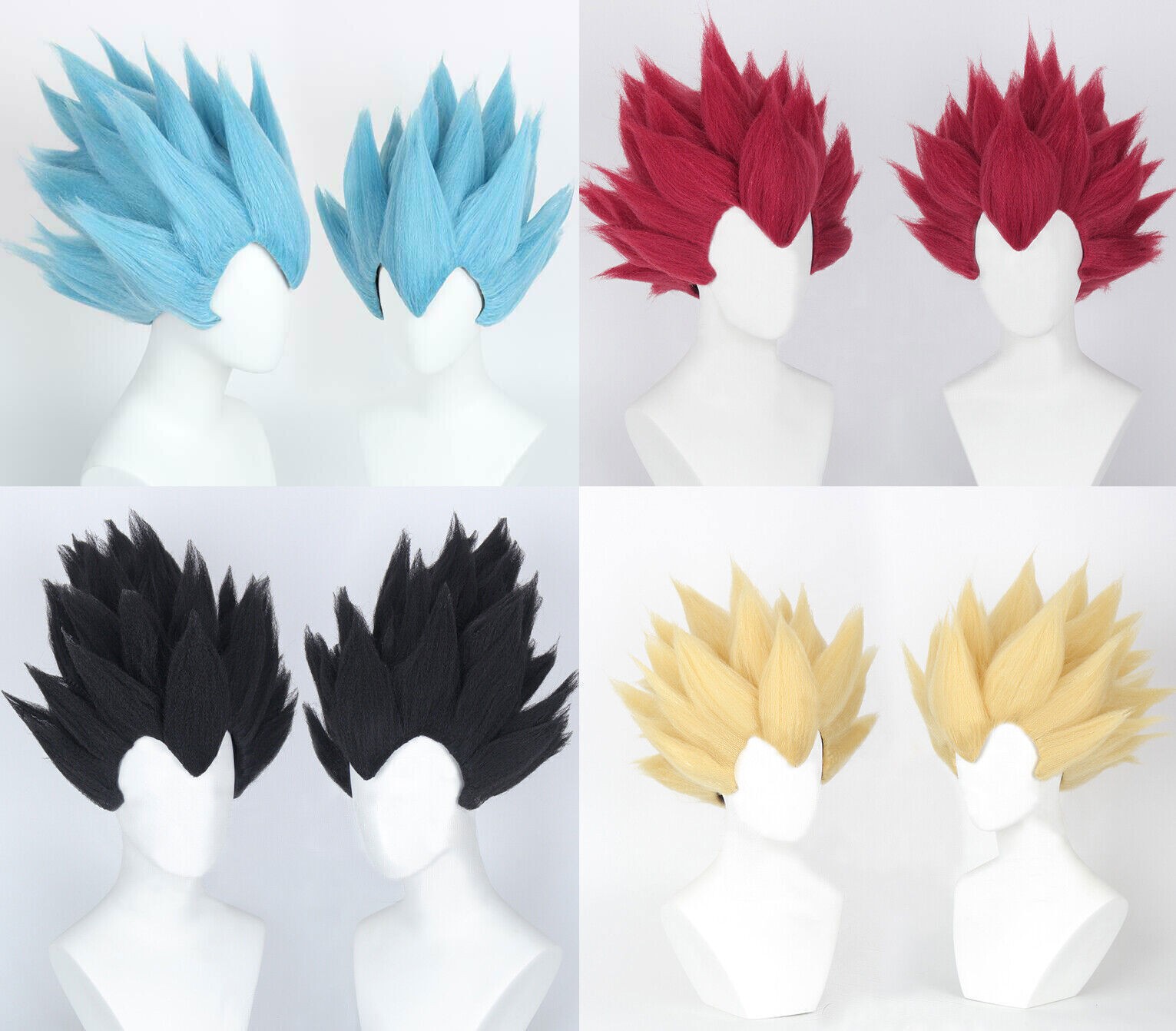 Dragon Ball Vegeta Goku Super Saiyan Hair Wig Cosplay Halloween Prop Short Hair