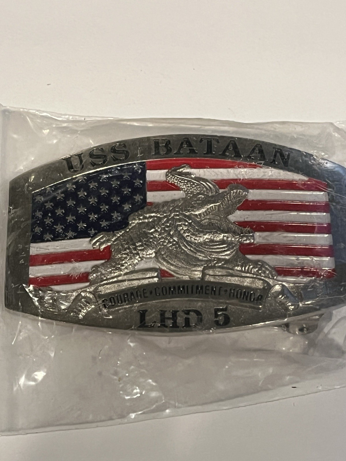 USS BATAAN LHD5 SOLID STRIKE BELT BUCKLE