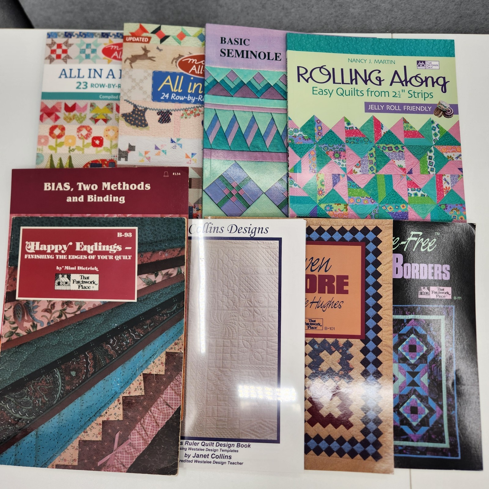 Quilting Fabric Patterns Designs Books Border Strip Edges Lot of 9 Instructions