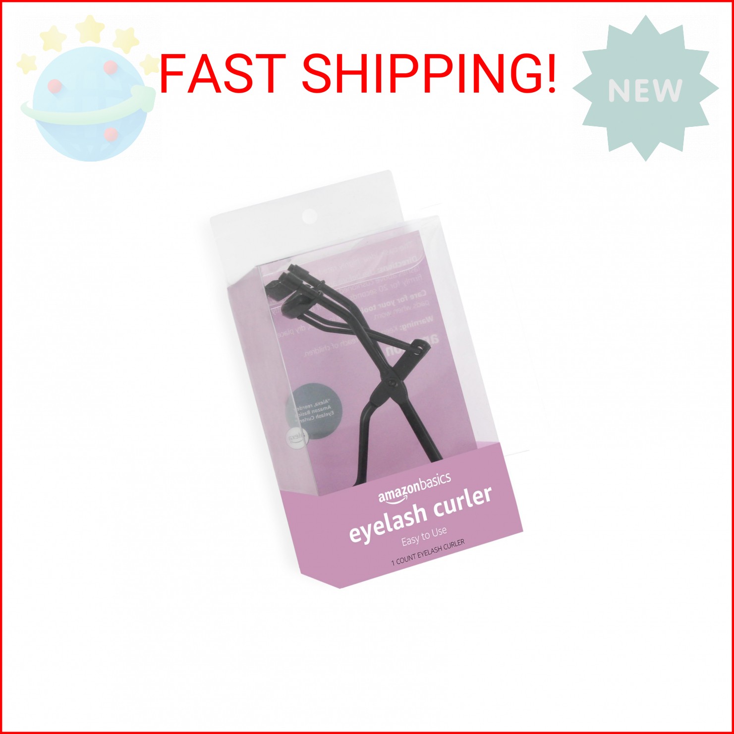 Amazon Basics Eyelash Curler, Easy to Use, Black