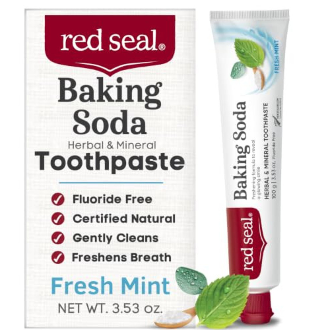 Fluoride Free Toothpaste - Baking Soda - Herbal & Mineral Formula, Vegan-Friendl