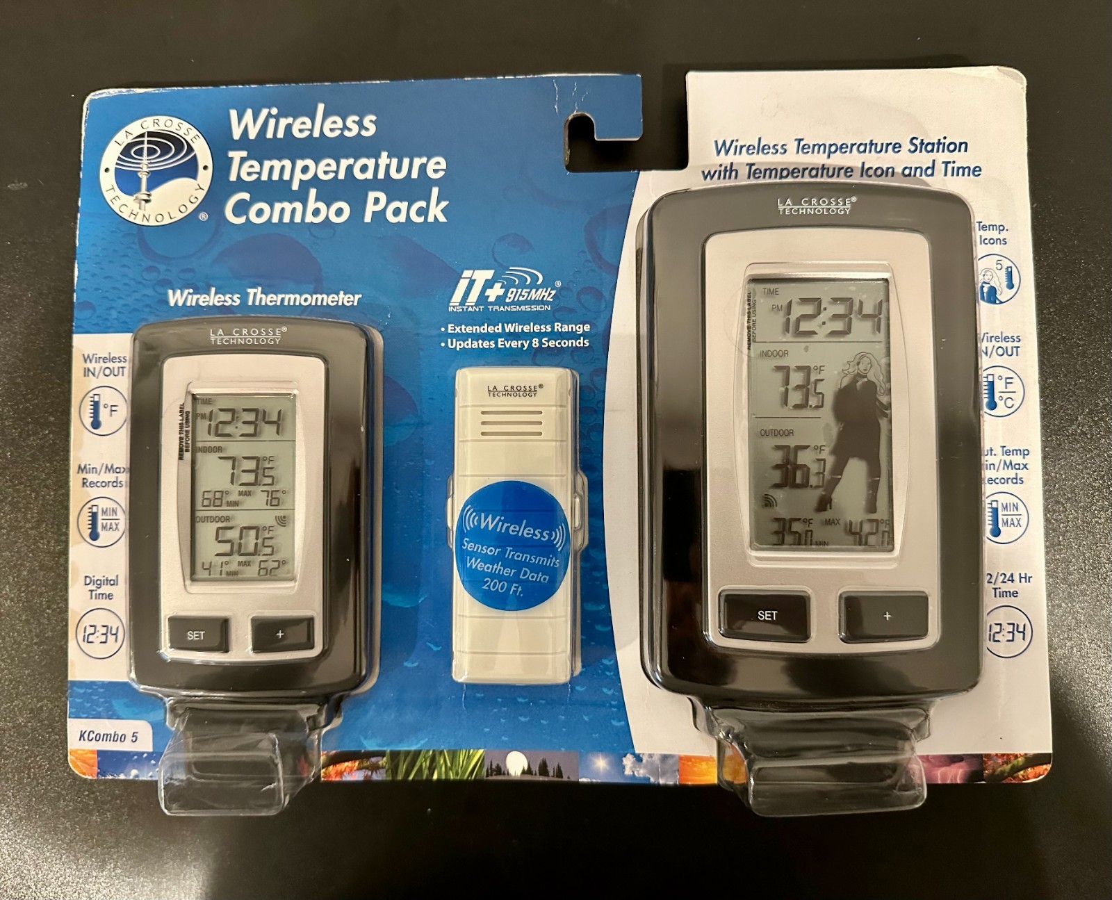 LA Crosse Technology Wireless Temperature Combo Pack Indoor/Outdoor KCombo-5 NEW