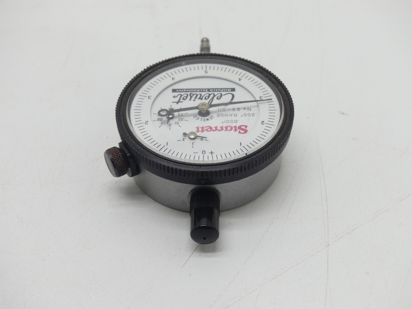 Starrett No. 25-511 Dial Indicator 0.0001" .200" Range Celeriset