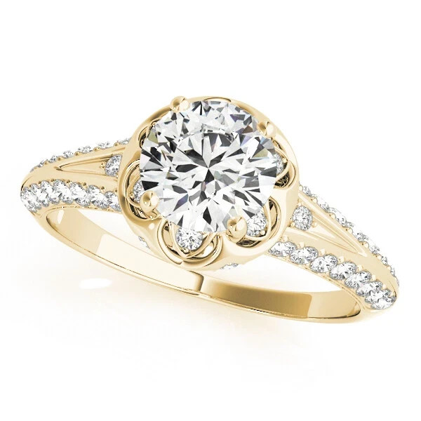 1.70 Ct Lab-Created Round Cut VVS1 Diamond Wedding Ring 14K Yellow Gold Plated