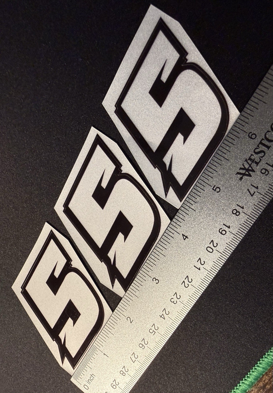 TEAM LOSI 1/12 NASCAR NUMBER SET #5 - (3 Qty) 2” Vinyl Decal Set