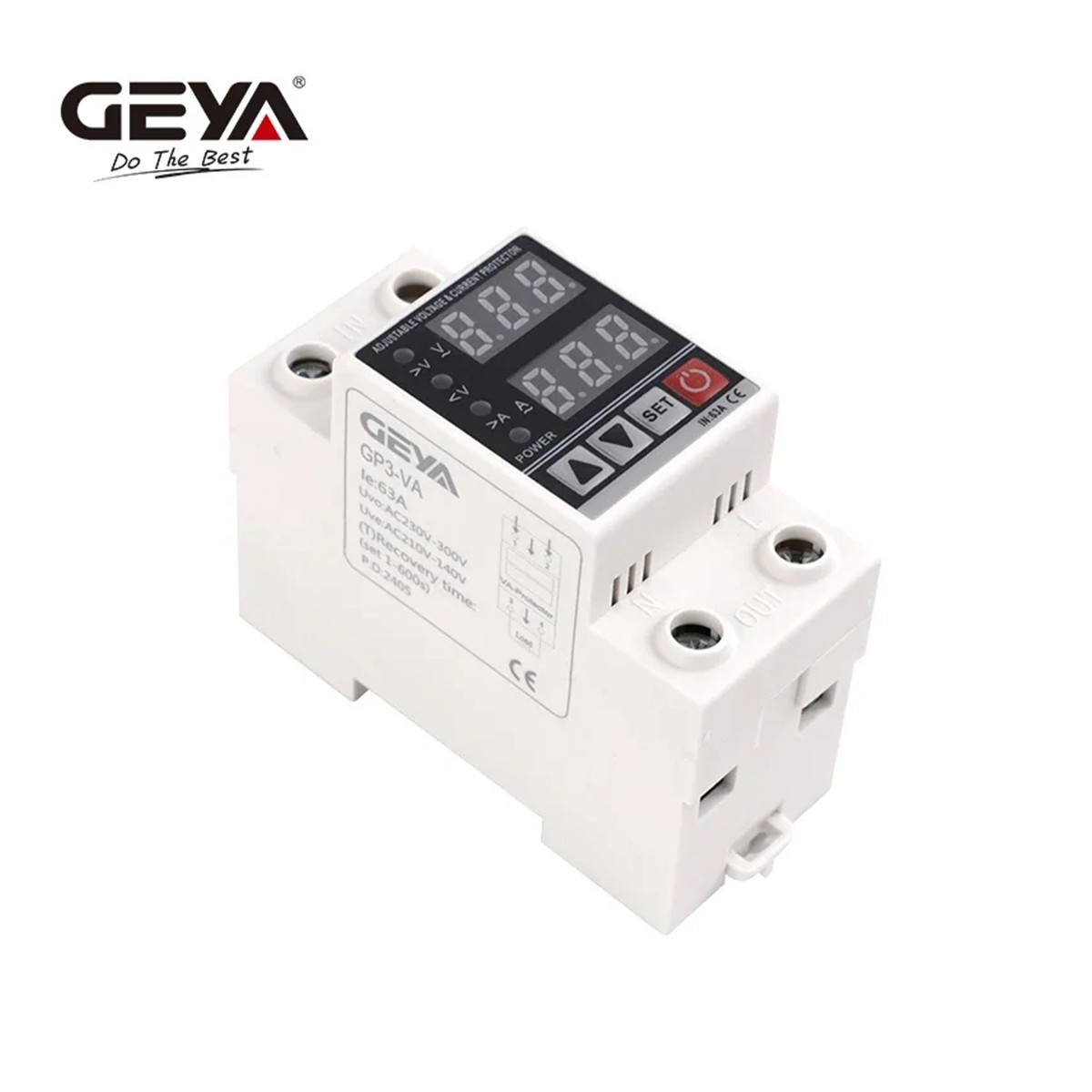GEYA GP3 Over Current Protector Over&Under voltage Protective Device 40/63A 220V