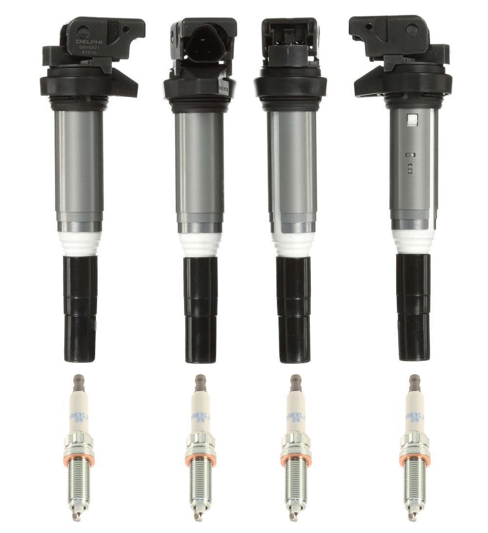 OEM Ignition Service Kit Set of 4 Ignition Coils with Spark Plugs For BMW F30