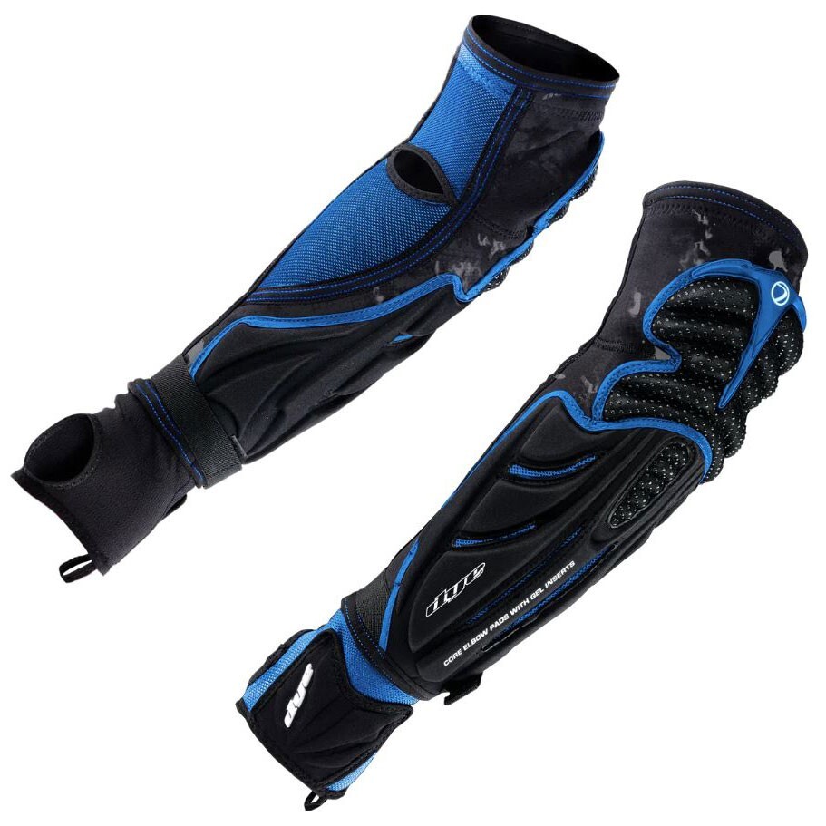 Dye Paintball Performance Protective Elbow Pads Dyecam Black/Cyan 2X-Large 2XL