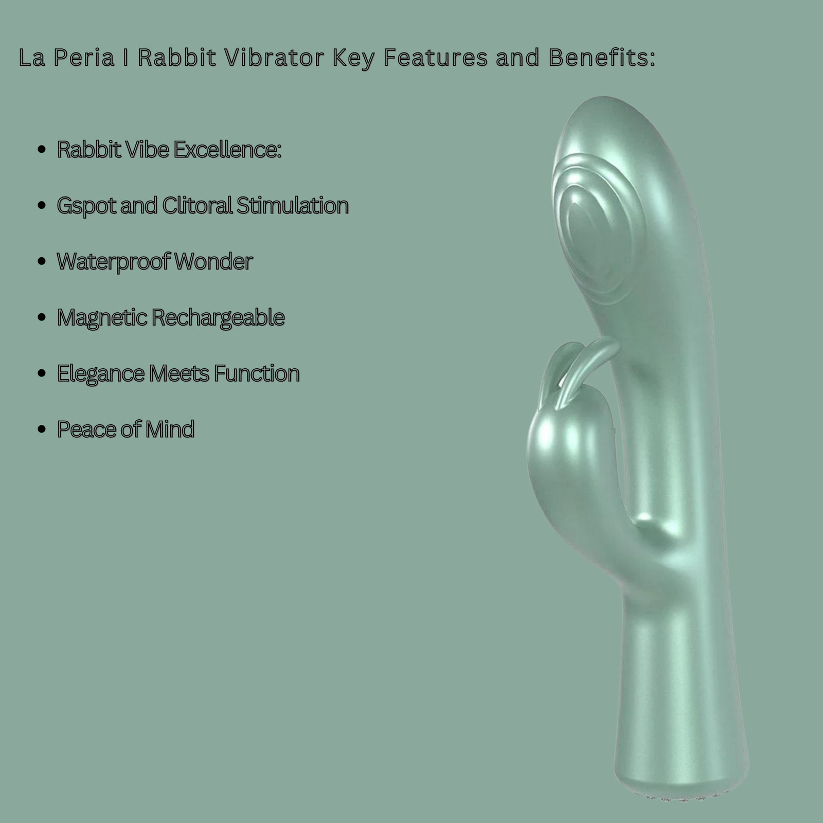 Rechargeable Rabbit Vibrator Silicone Powerful Vibrating G-spot Clit Stimulator