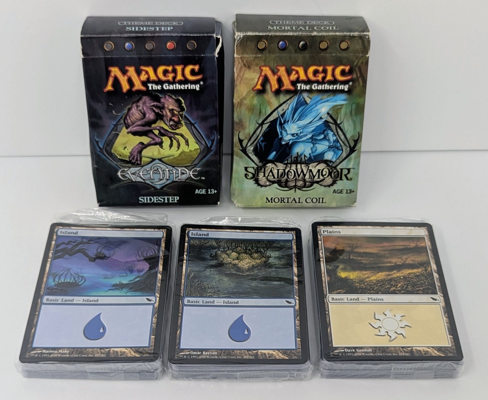 Magic MTG Shadowmoor Sealed Land Pack X3 + Mortal Coil Box & Sidestep Box!