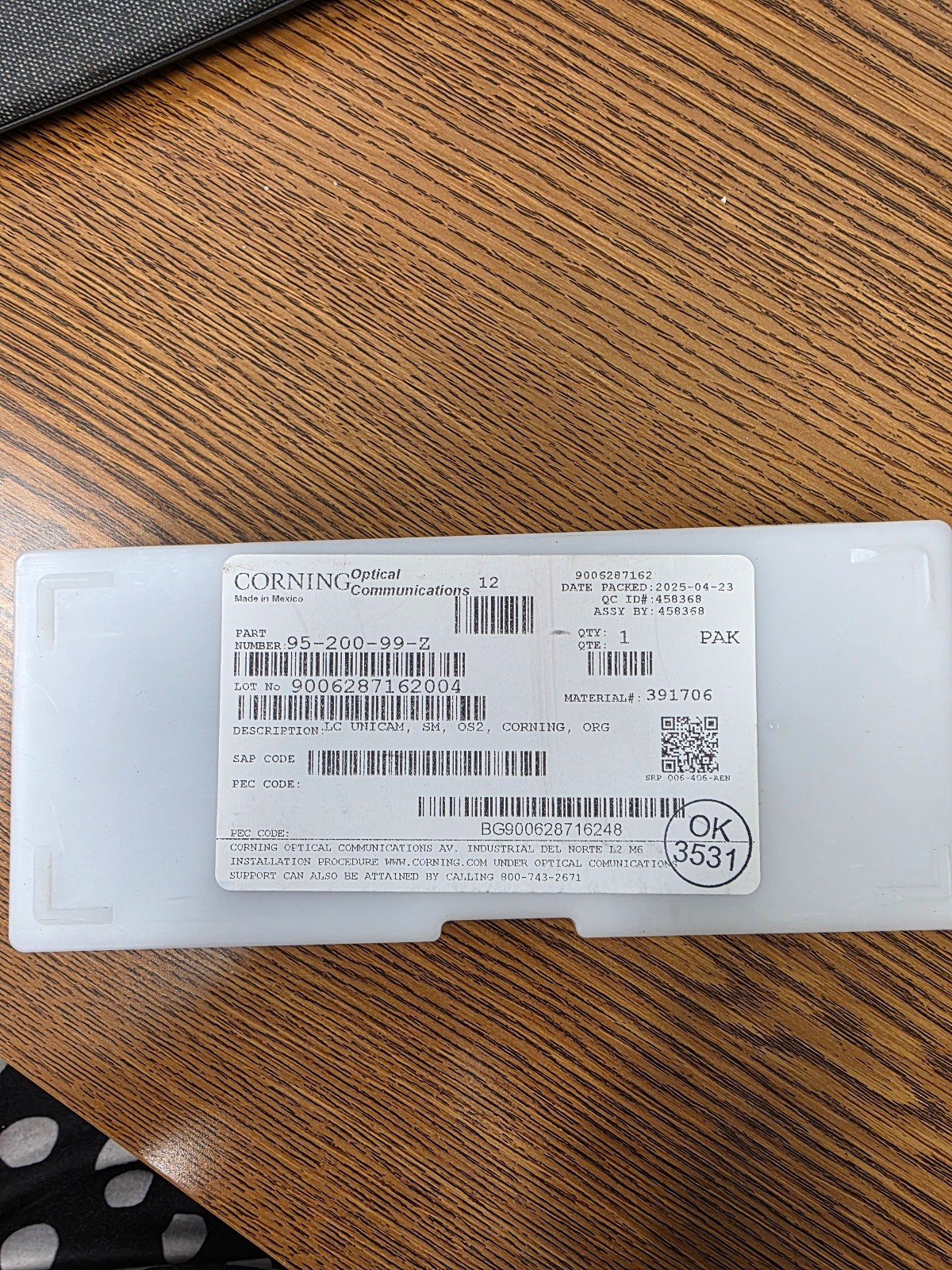 Corning LC Unicam  95-200-99-Z (25 pk)