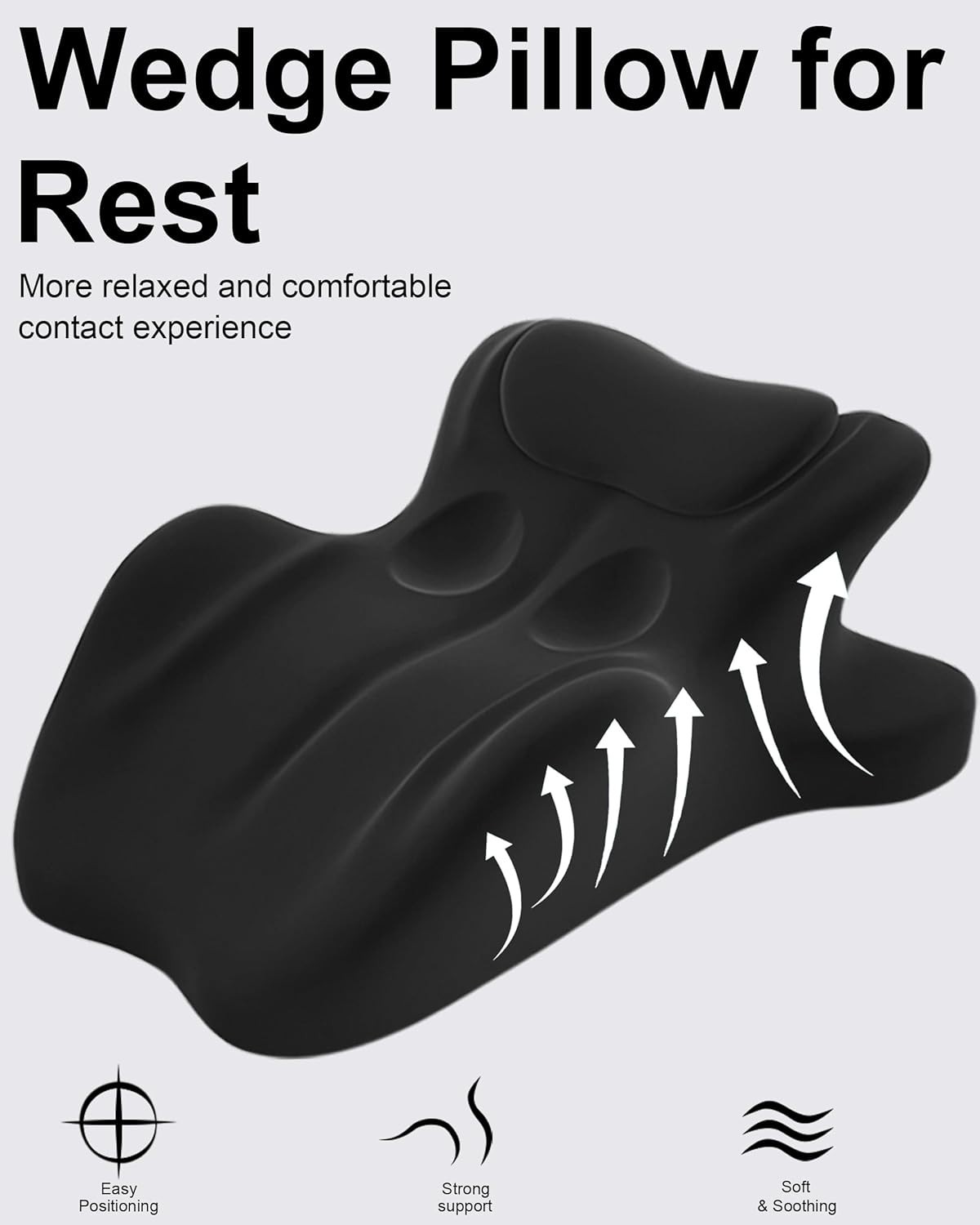 Ergonomic Memory Foam Wedge Pillow, 27° Angled Support for Neck and Waist