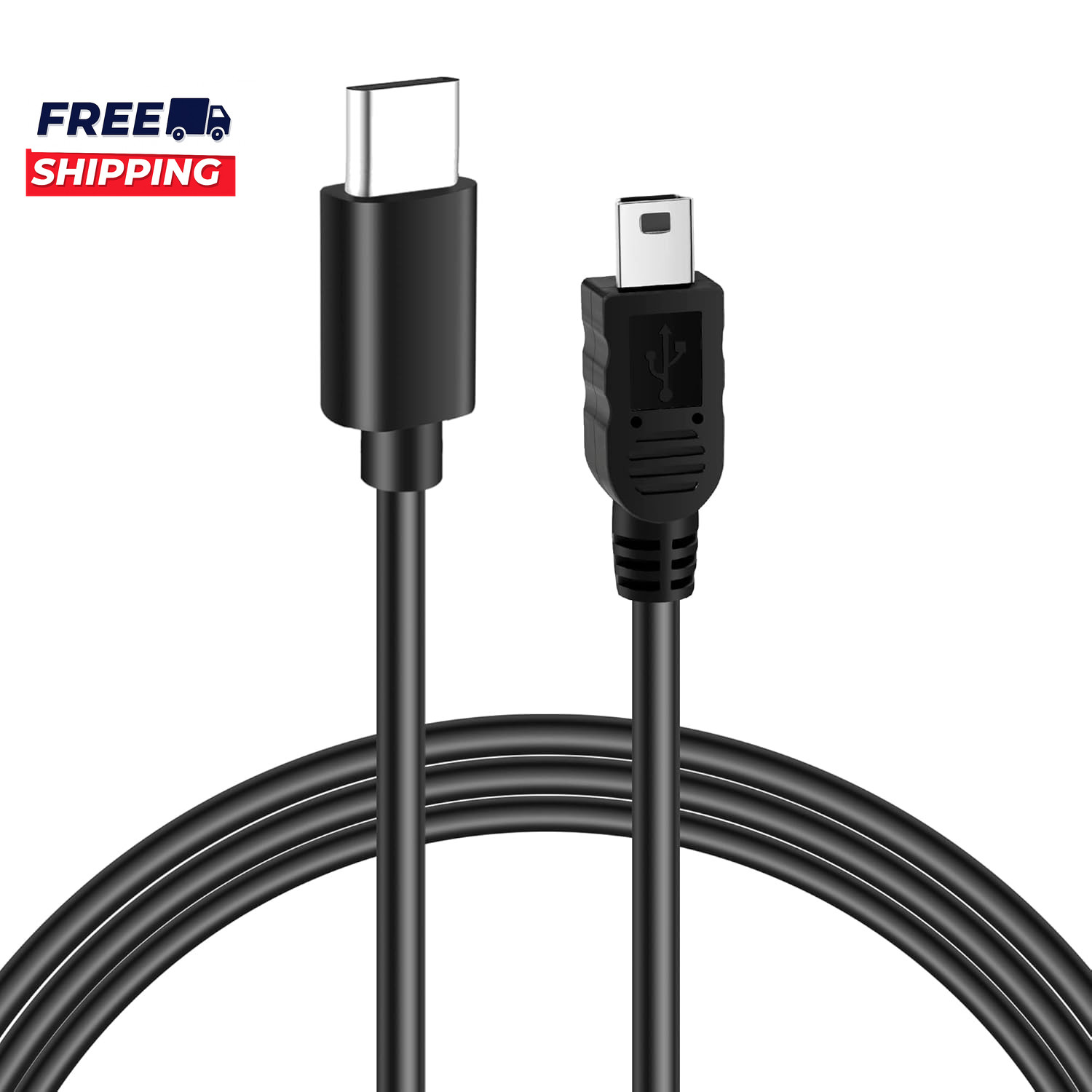 USB C to Mini USB Cable 2 Feet USB C to Mini 5-Pin Charging & Sync Data Cord
