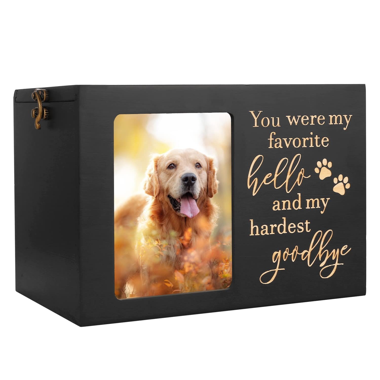 Pet Memorial Urns for Dog or Cat Ashes, Large Wooden Funeral Cremation Urns w...