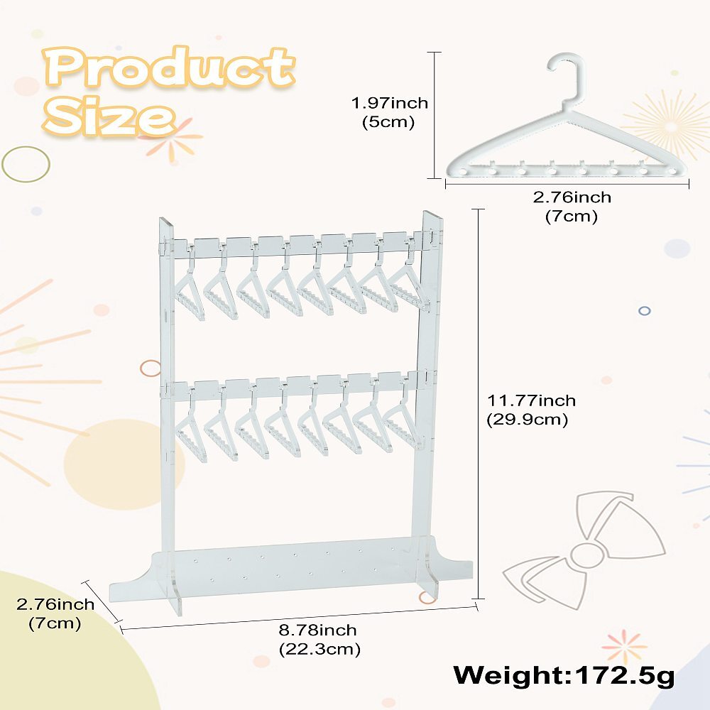 Transparent Acrylic Earring Display Stand Large Earring Hanger 2 Layers Storage