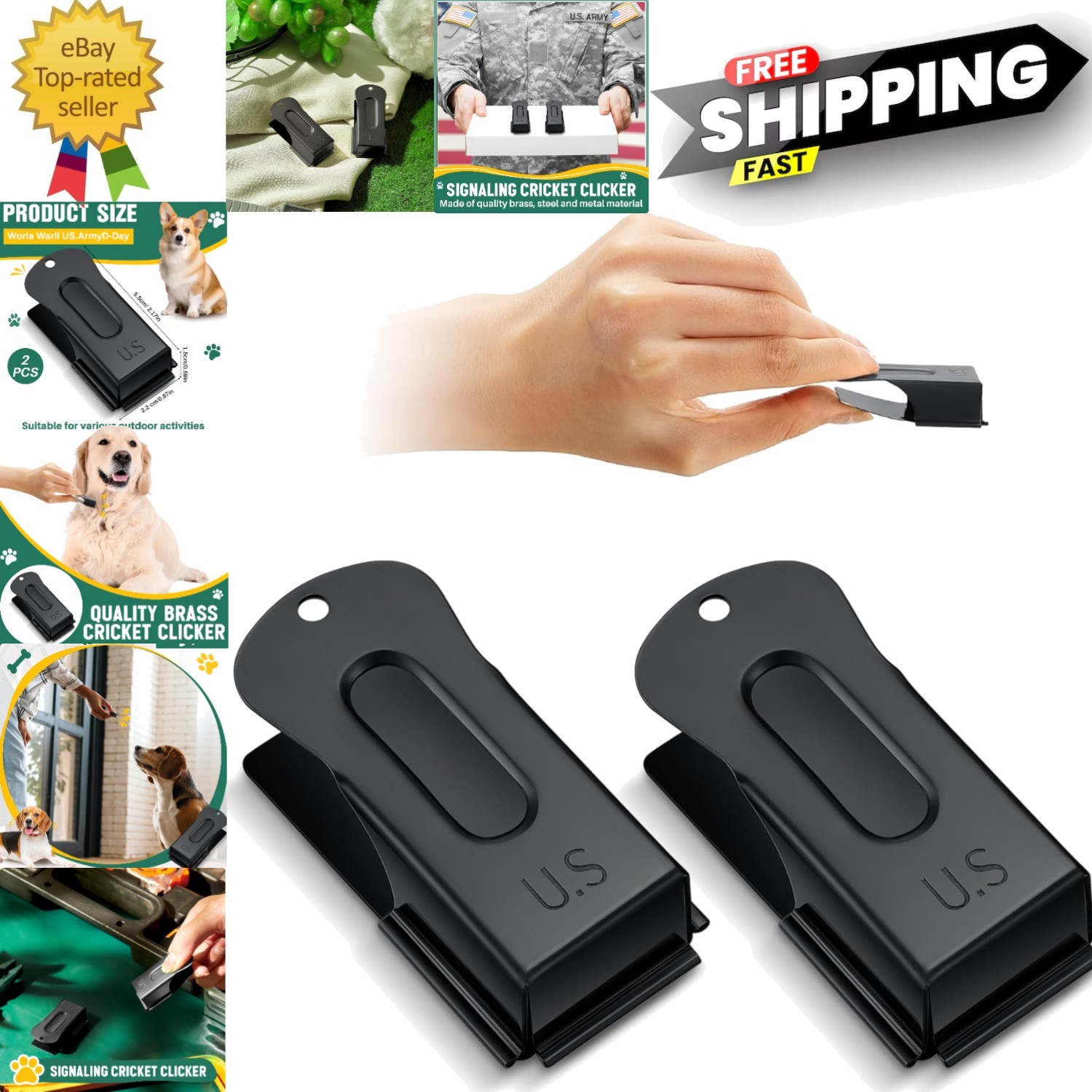 Lightweight Brass Dog Clickers for Puppy Training - Pack of 2 for Pet Owners