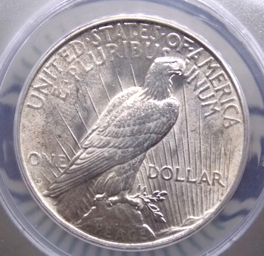 1934 "D" Peace SILVER Dollar $1 ANACS MS62 #547 Unc Uncirculated ECC&C, Inc.