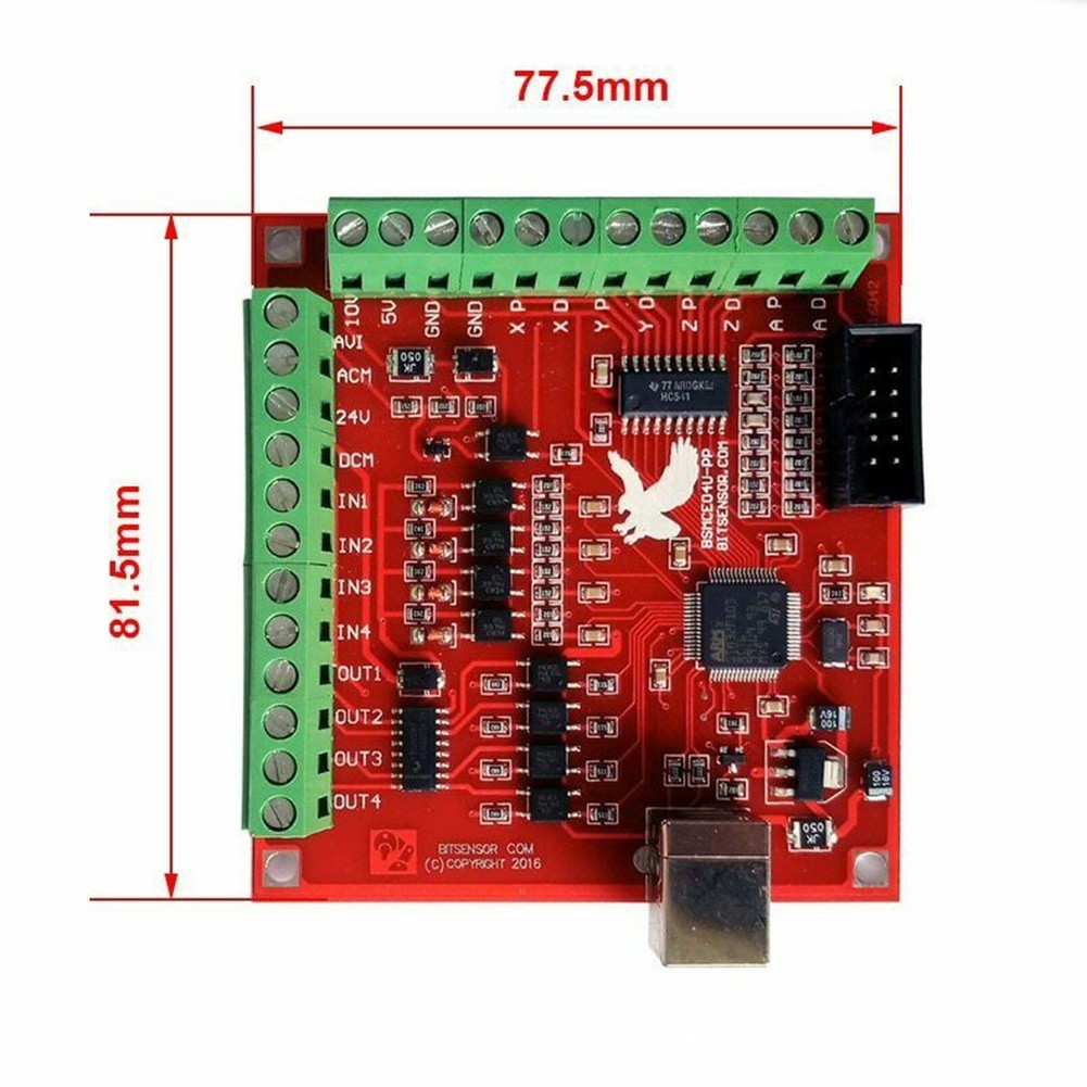 USB CNC Controller Card 3.15*3.03inch Motion Controller 0-10V Output for port