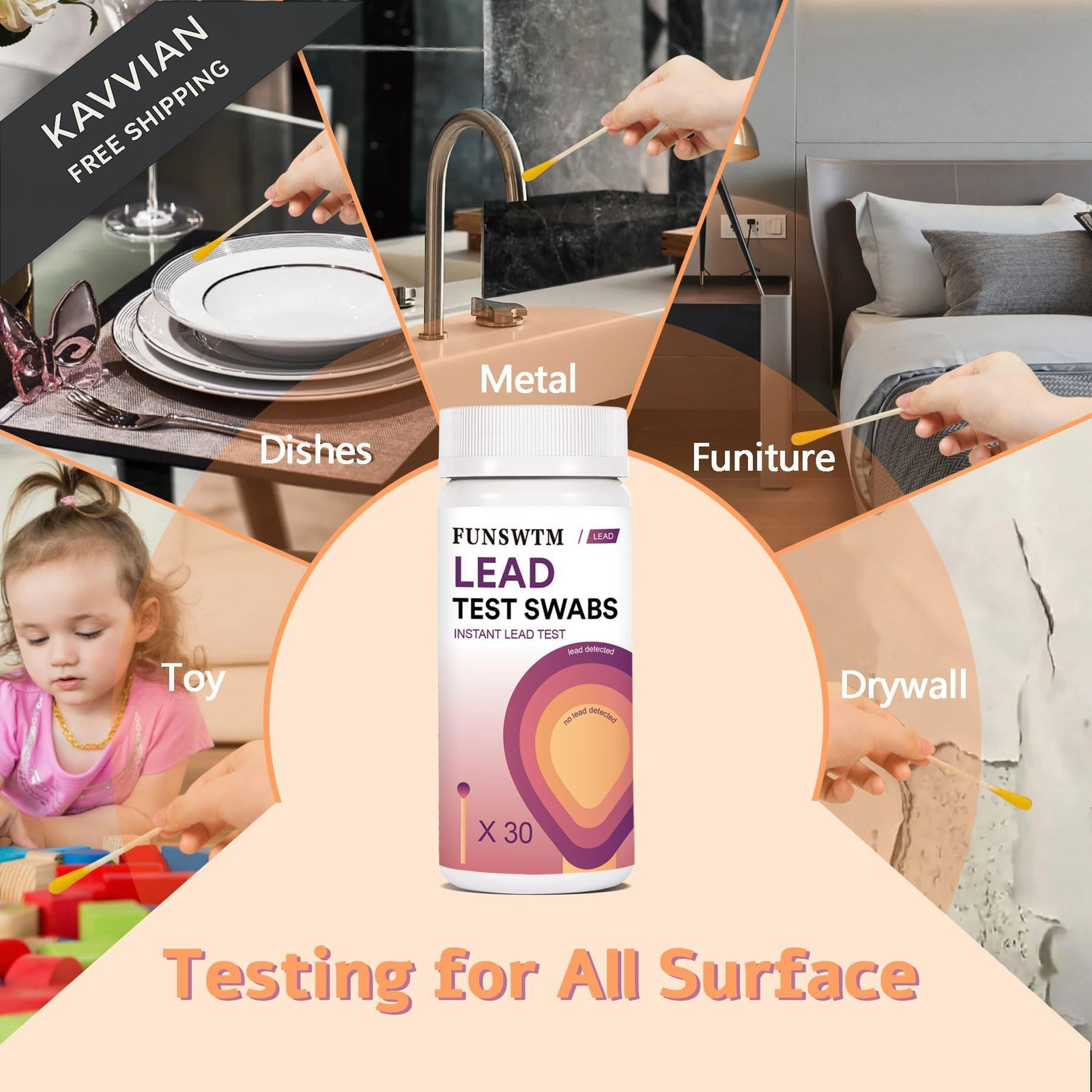 Lead Test Kit - 30 PCS Swabs - 30 Second Instant Paint Test...