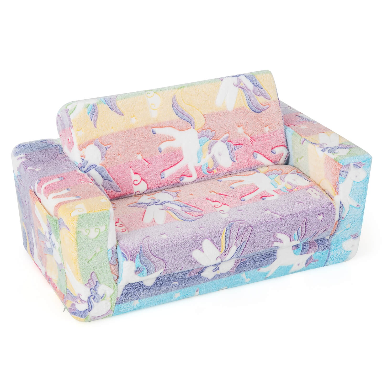 2-in-1 Flip Out Kid’s Sofa Chair Convertible Toddler Couch to Lounger