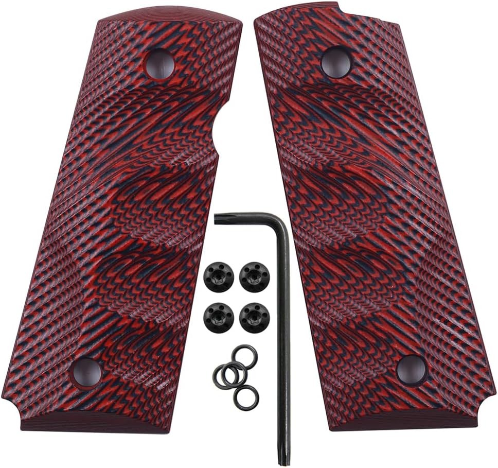Cool Hand 1911 Grips for Compact/Officer/Kimber Ultra Carry ii, Black Screws Inc