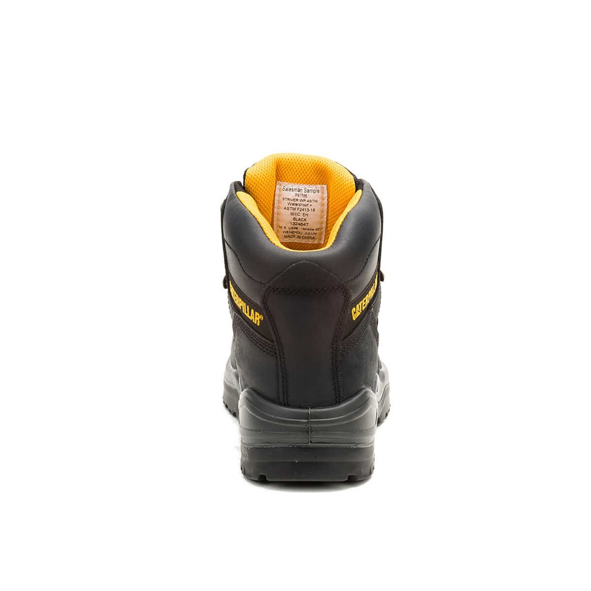 Men's Caterpillar Striver Steel Toe Waterproof Slip Resistant Boots P91786 Black